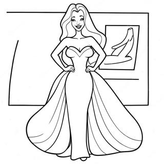 Jessica Rabbit In A Glamorous Dress Coloring Page 14620-12090