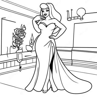 Jessica Rabbit In A Glamorous Dress Coloring Page 14620-12092