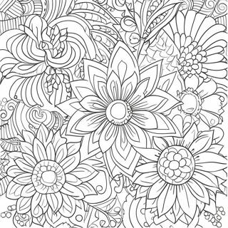 Retro Floral Patterns Coloring Page 1462-1169