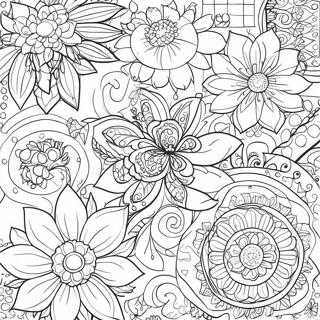 Retro Floral Patterns Coloring Page 1462-1170