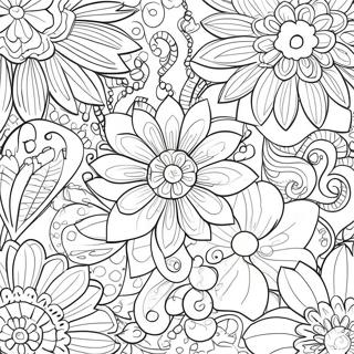 Retro Floral Patterns Coloring Page 1462-1172