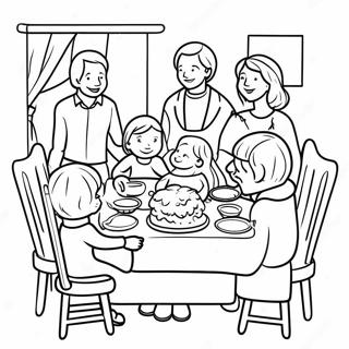 Grateful Family Gathering Coloring Page 14630-12098