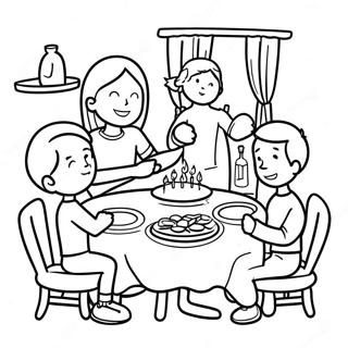 Grateful Family Gathering Coloring Page 14630-12099