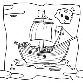 Pirate Treasure Map Coloring Page 14680-12138