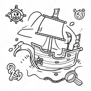 Pirate Treasure Map Coloring Page 14680-12139