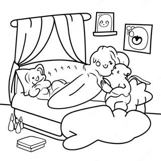 Cozy Sleepover Scene Coloring Page 14690-12147