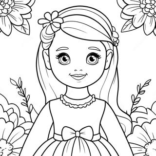 Cute Barbie Chelsea In A Flower Dress Coloring Page 14700-12156