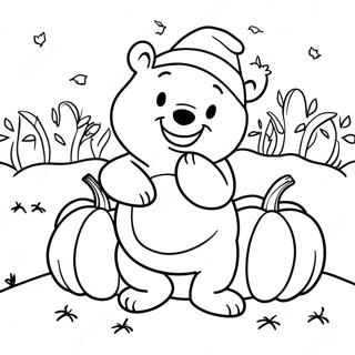 Eerie Winnie The Pooh In A Pumpkin Patch Coloring Page 14730-12178