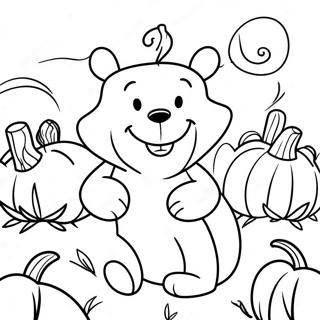 Eerie Winnie The Pooh In A Pumpkin Patch Coloring Page 14730-12179