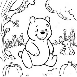 Eerie Winnie The Pooh In A Pumpkin Patch Coloring Page 14730-12180