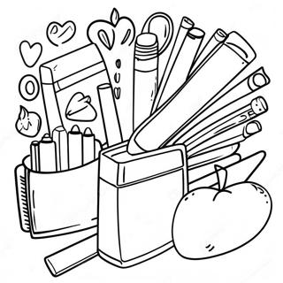 Fun K 12 School Supplies Coloring Page 14740-12185