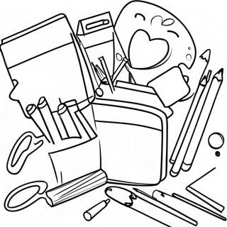 Fun K 12 School Supplies Coloring Page 14740-12186