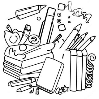 Fun K 12 School Supplies Coloring Page 14740-12187