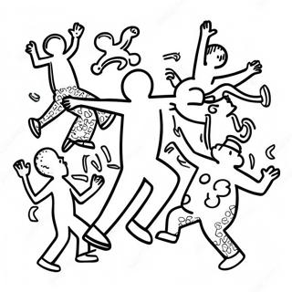 Keith Haring Dancing Figures Coloring Page 14750-12195