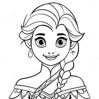 Frozen 2 Elsa Hair Down Coloring Pages