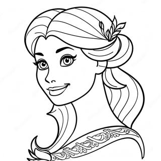 Elegant Elsa With Flowing Hair Coloring Page 14790-12225