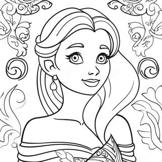 Elegant Elsa With Flowing Hair Coloring Page 14790-12226