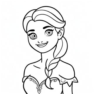 Elegant Elsa With Flowing Hair Coloring Page 14790-12227