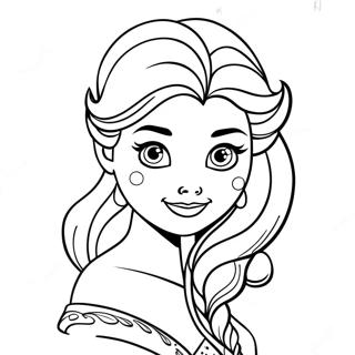 Elegant Elsa With Flowing Hair Coloring Page 14790-12228