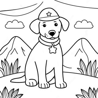 Adventurous Sheriff Labrador In The Wild Coloring Page 14800-12234