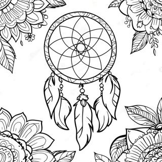 Whimsical Boho Dreamcatcher Coloring Page 1482-1185