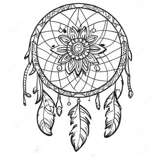 Whimsical Boho Dreamcatcher Coloring Page 1482-1186