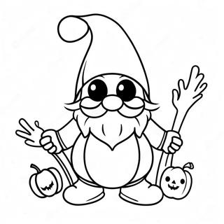 Funny Halloween Gnome With Pumpkin Coloring Page 14830-12257