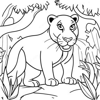 Majestic Panther In Jungle Coloring Page 14840-12266