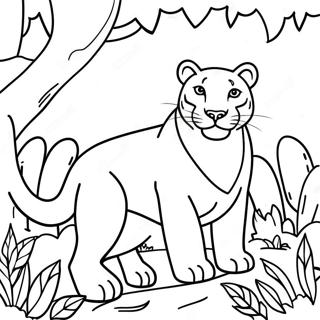 Majestic Panther In Jungle Coloring Page 14840-12267