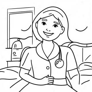 Friendly Nurse In Hospital Coloring Page 14850-12273