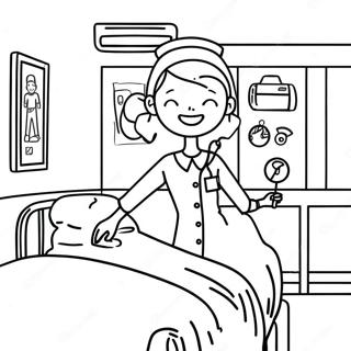 Friendly Nurse In Hospital Coloring Page 14850-12274