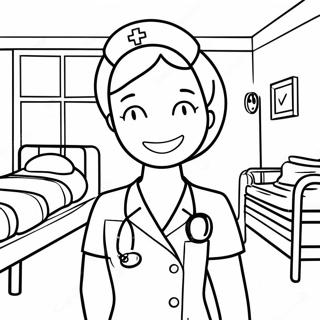 Friendly Nurse In Hospital Coloring Page 14850-12275