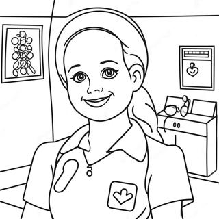 Friendly Nurse In Hospital Coloring Page 14850-12276