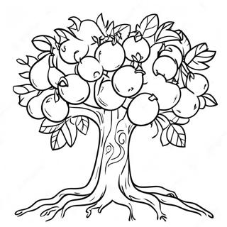 Tu Bishvat Tree With Fruits Coloring Page 14889-12302