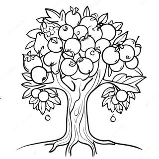 Tu Bishvat Tree With Fruits Coloring Page 14889-12303