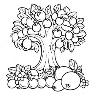 Tu Bishvat Tree With Fruits Coloring Page 14889-12304