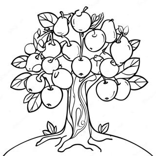 Tu Bishvat Tree With Fruits Coloring Page 14889-12317