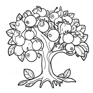 Tu Bishvat Tree With Fruits Coloring Page 14889-12318