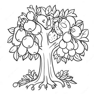 Tu Bishvat Tree With Fruits Coloring Page 14889-12320