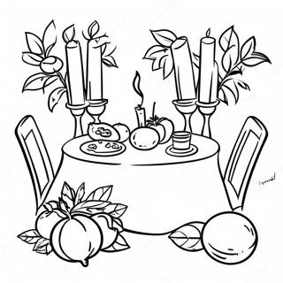 Tu Bishvat Seder Table Coloring Page 14890-12305