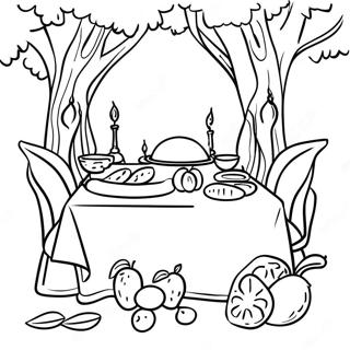 Tu Bishvat Seder Table Coloring Page 14890-12307