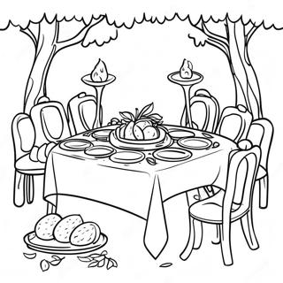 Tu Bishvat Seder Table Coloring Page 14890-12323