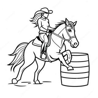 Barrel Racing Horse And Rider Coloring Page 14899-12312