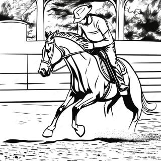 Barrel Racing Horse And Rider Coloring Page 14899-12327