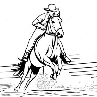 Fast Barrel Racing Action Coloring Page 14900-12330