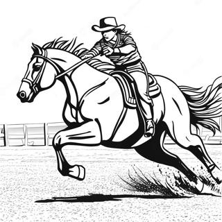 Fast Barrel Racing Action Coloring Page 14900-12332