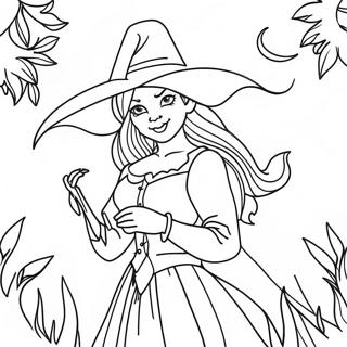 Mystical Gothic Witch Coloring Page 14910-12337