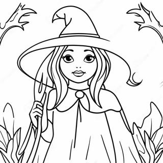 Mystical Gothic Witch Coloring Page 14910-12338