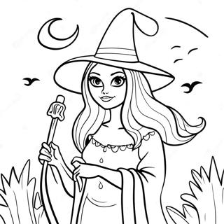 Mystical Gothic Witch Coloring Page 14910-12339