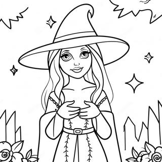 Mystical Gothic Witch Coloring Page 14910-12340